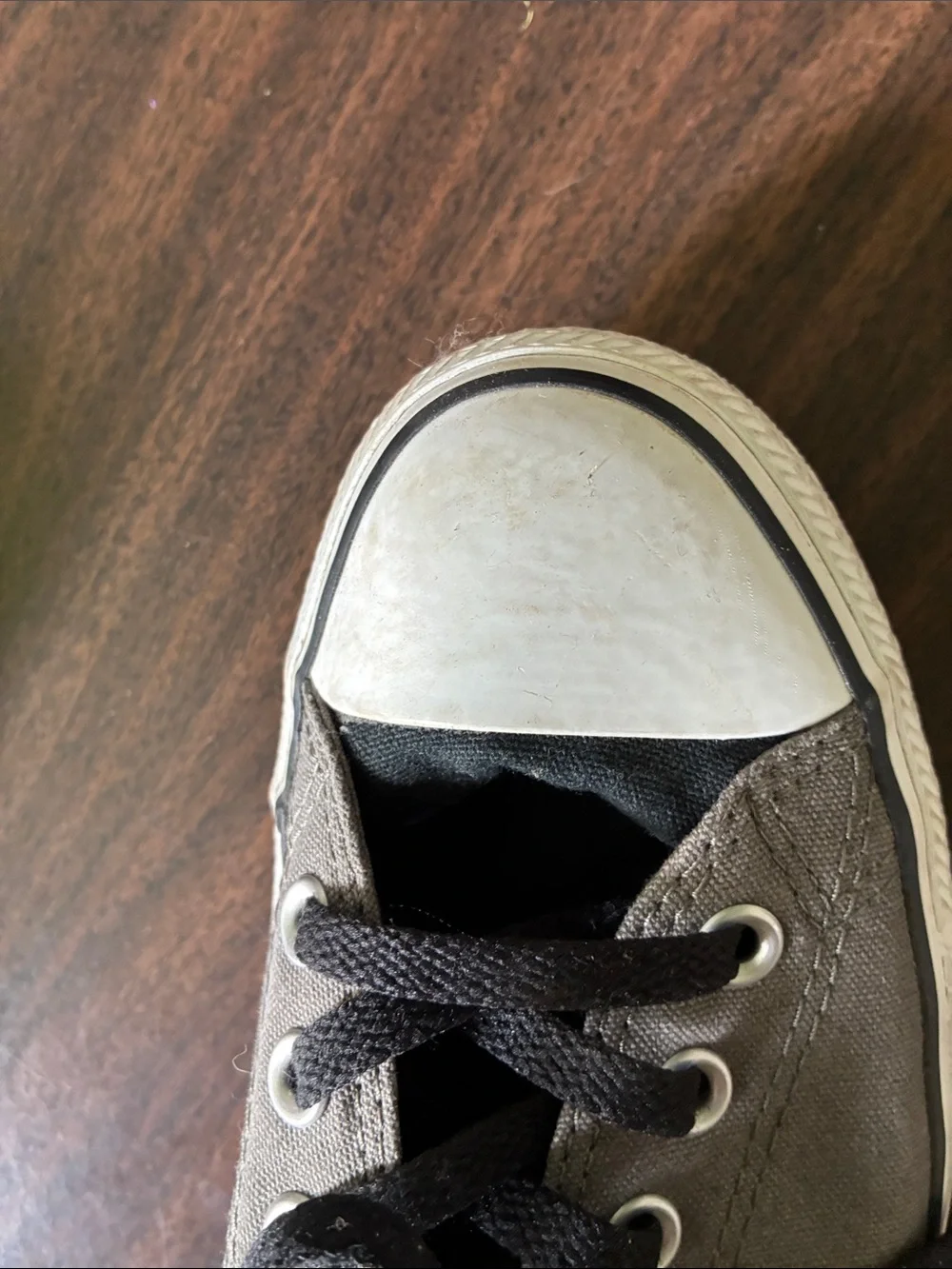 Gray High-Top Canvas Sneakers with Black Accents - Picture 4 of 4